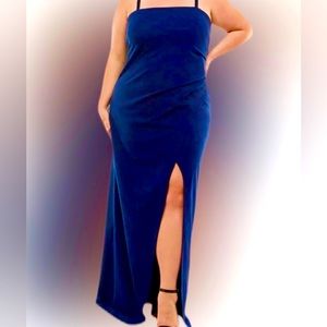 Sz 14 Navy Blue Ruched Prom Homecoming Bridesmaid Evening Gown Formal Dress NWT